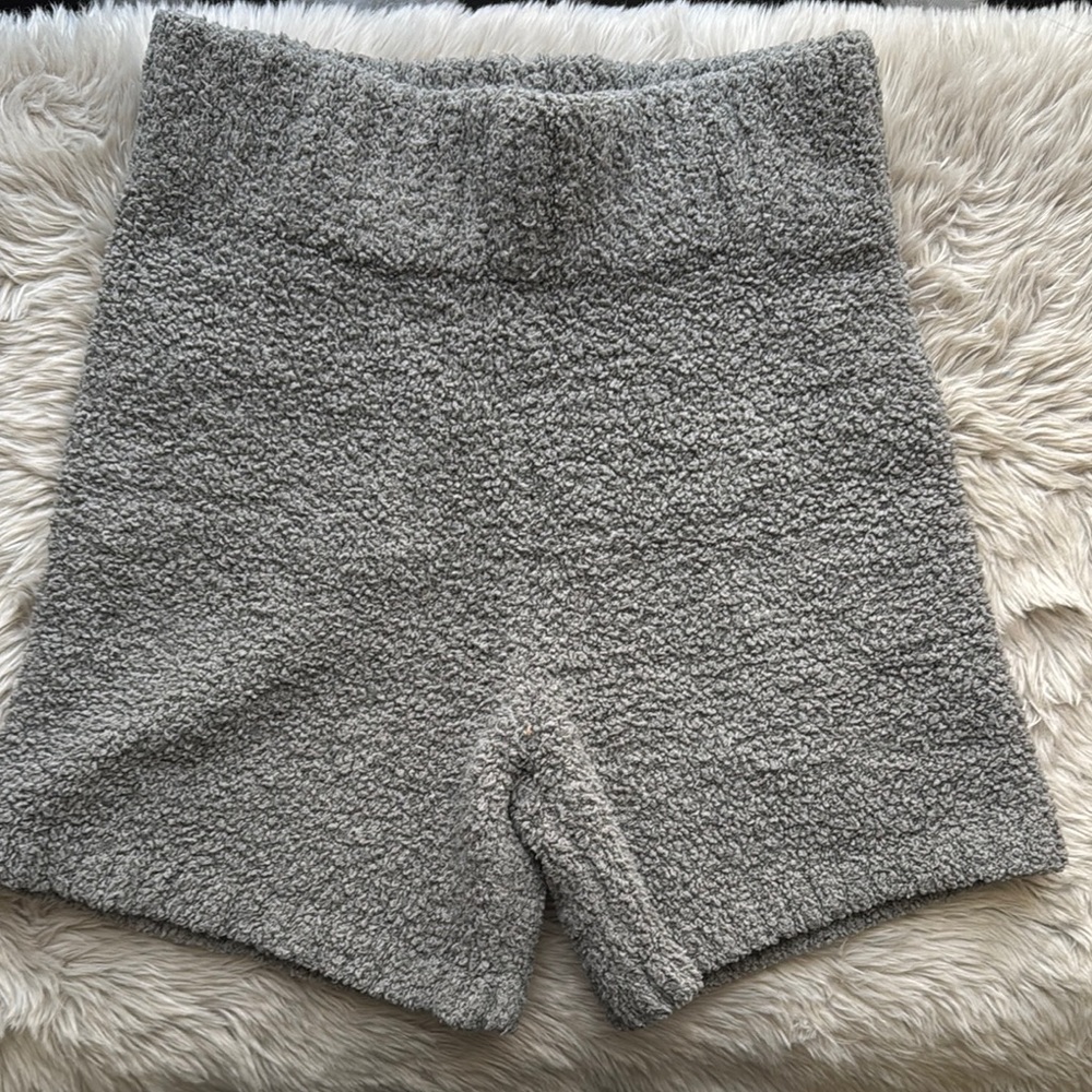 SKIMS Gray High Waist Plush Shorts